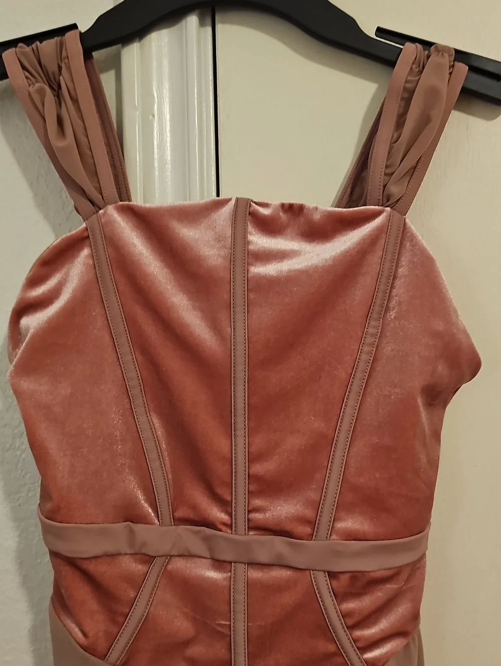 Rose Pink Velvet Bodice Chiffon Skater Dress